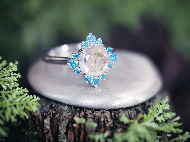 Cremation Ring for Ashes • The “Xena” Ring • Portrait Cut Moissanite Cremation Ring for Ashes